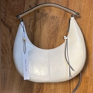 Marc Jacobs Cream Patent Leather Crescent Shoulder Bag